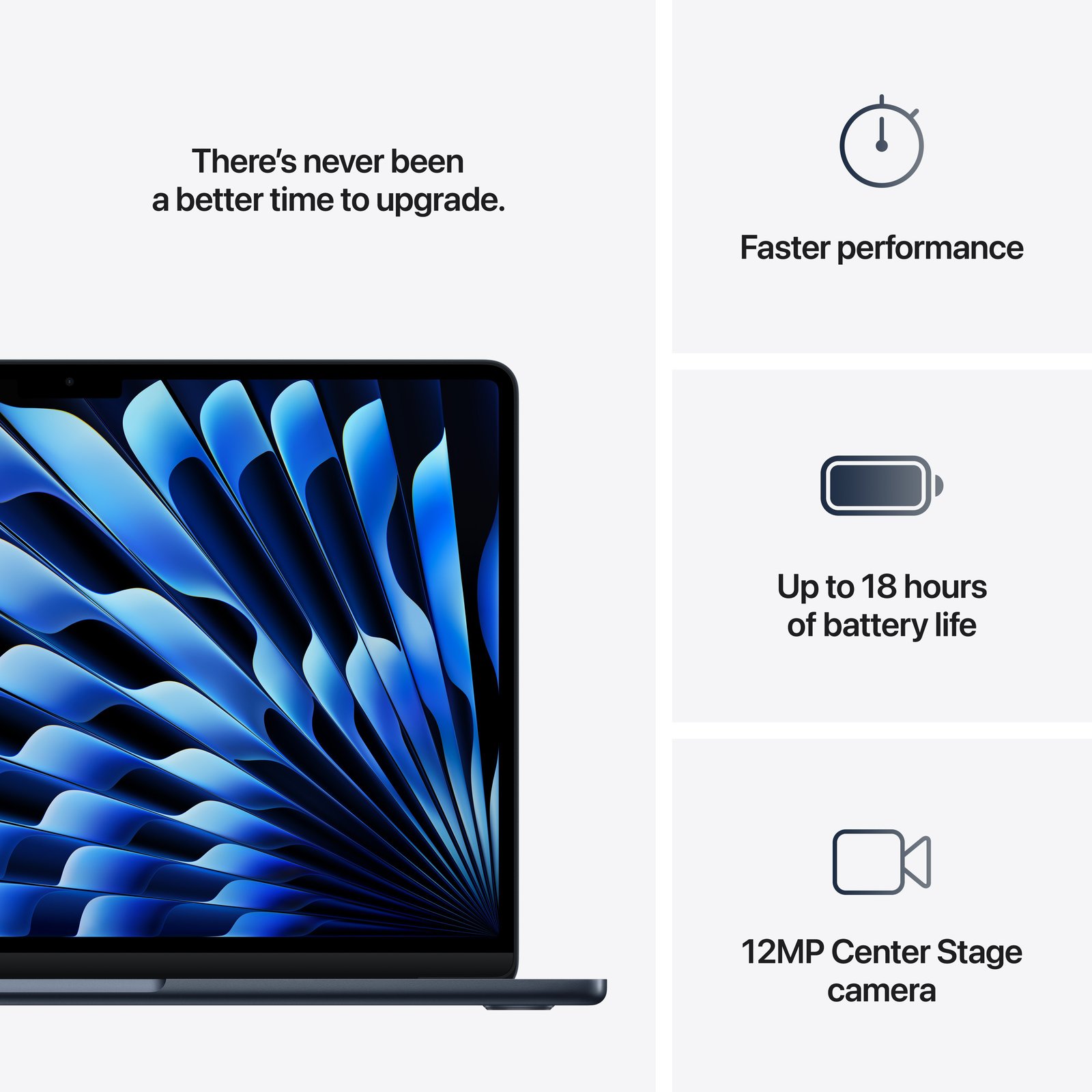 Apple MacBook Air, 13.6", M4 10-core, 16GB RAM, 256GB SSD, 8-core GPU, Midnight, (QWERTY) 
